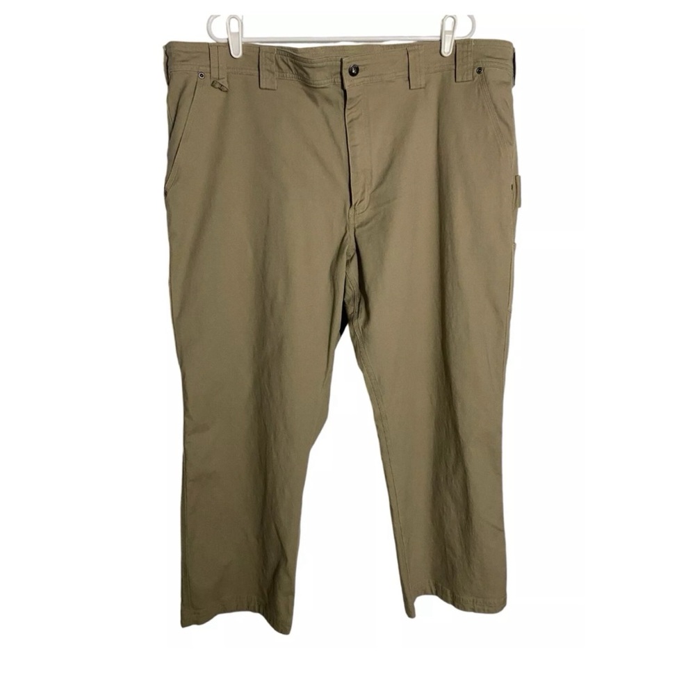 Duluth Relaxed Flex Fire Hose Carpenter Pants Men 46 X 30 Tan Cotton